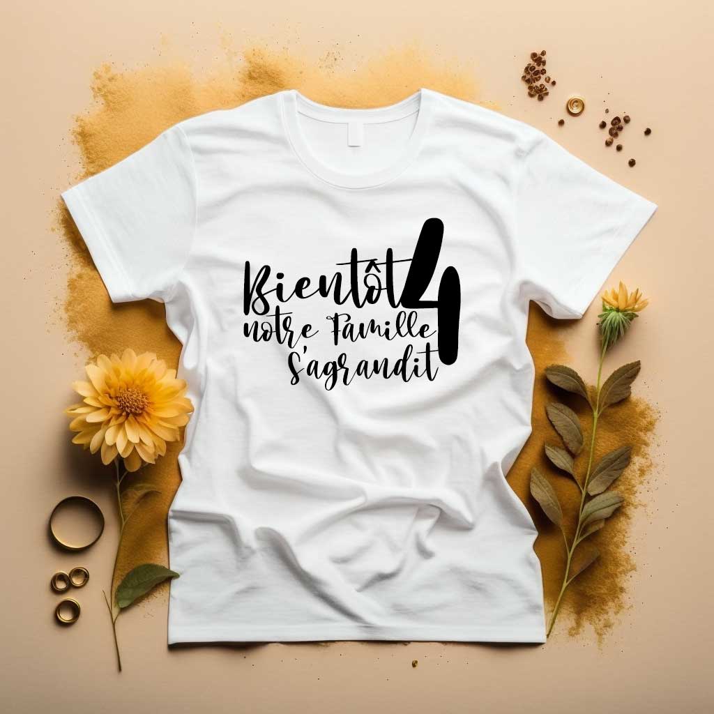 T-shirt De Grossesse "Notre Famille S'Agrandit" Pour Jumeaux - Annonce Originale - Cadeau Future Maman - 3