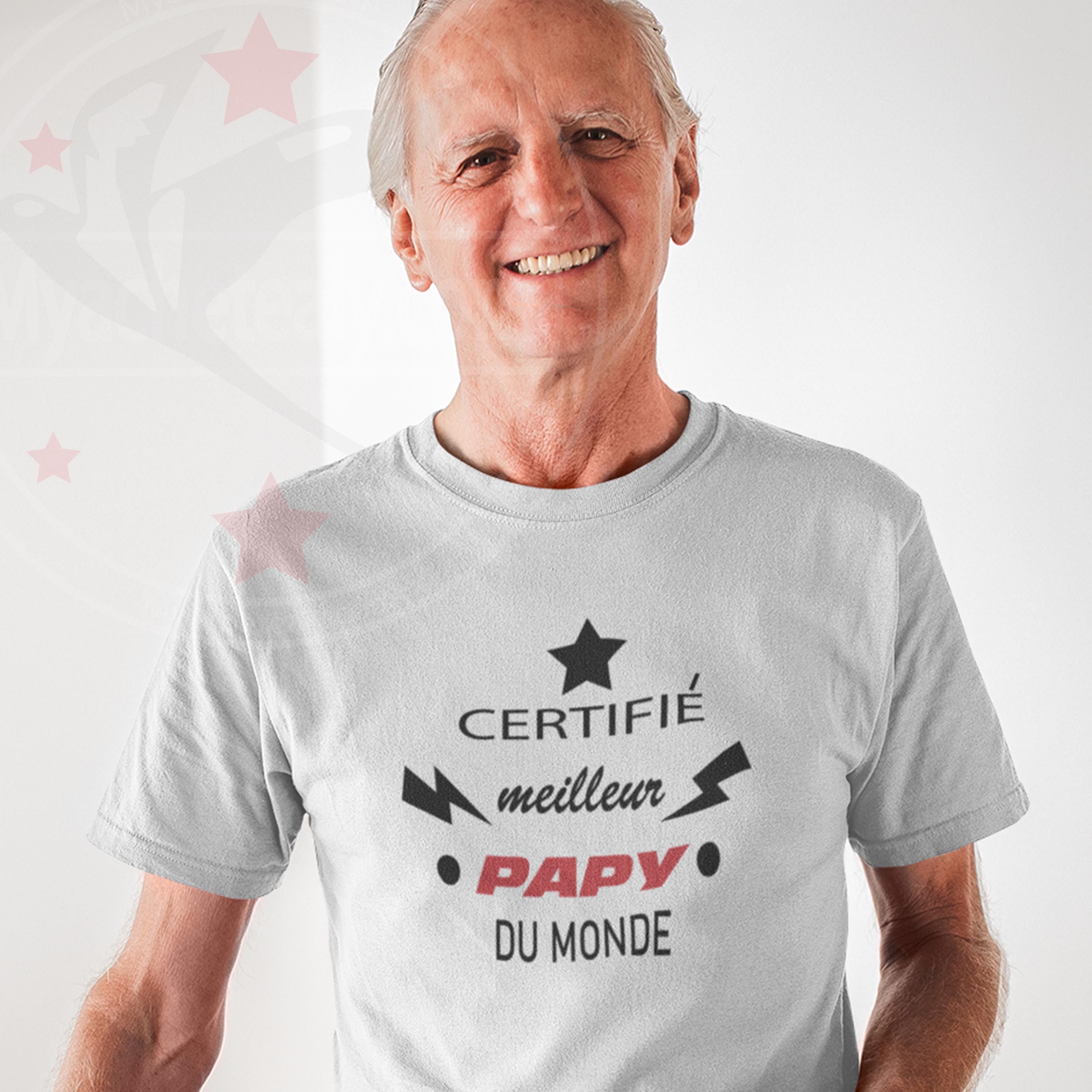 T shirt Homme certifi meilleur Papi coton Myachetealy