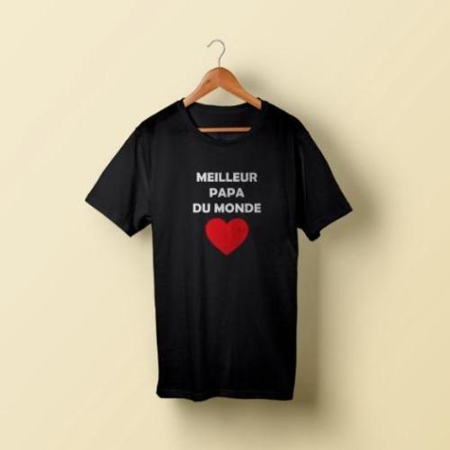 T-Shirt 'Voilà Le Meilleur Papa Du Monde' – Cadeau Fête Des Pères, Anniversaire Papa, Noël – Humour Et Amour Garantis !