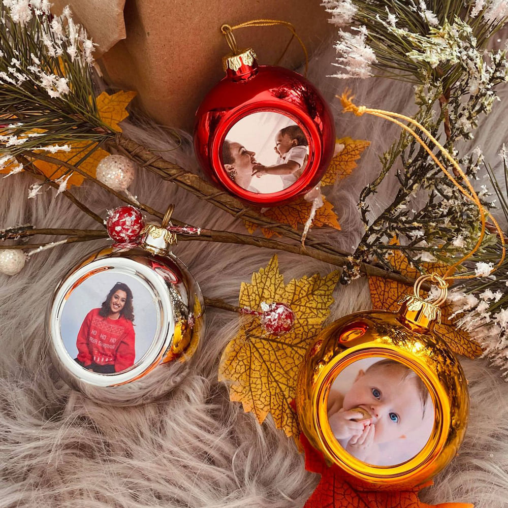 8 Boules De Noël Personnalisables Transparentes – 7.5x9 Cm – À Remplir Avec Photos Ou Souvenirs – Avec Ruban