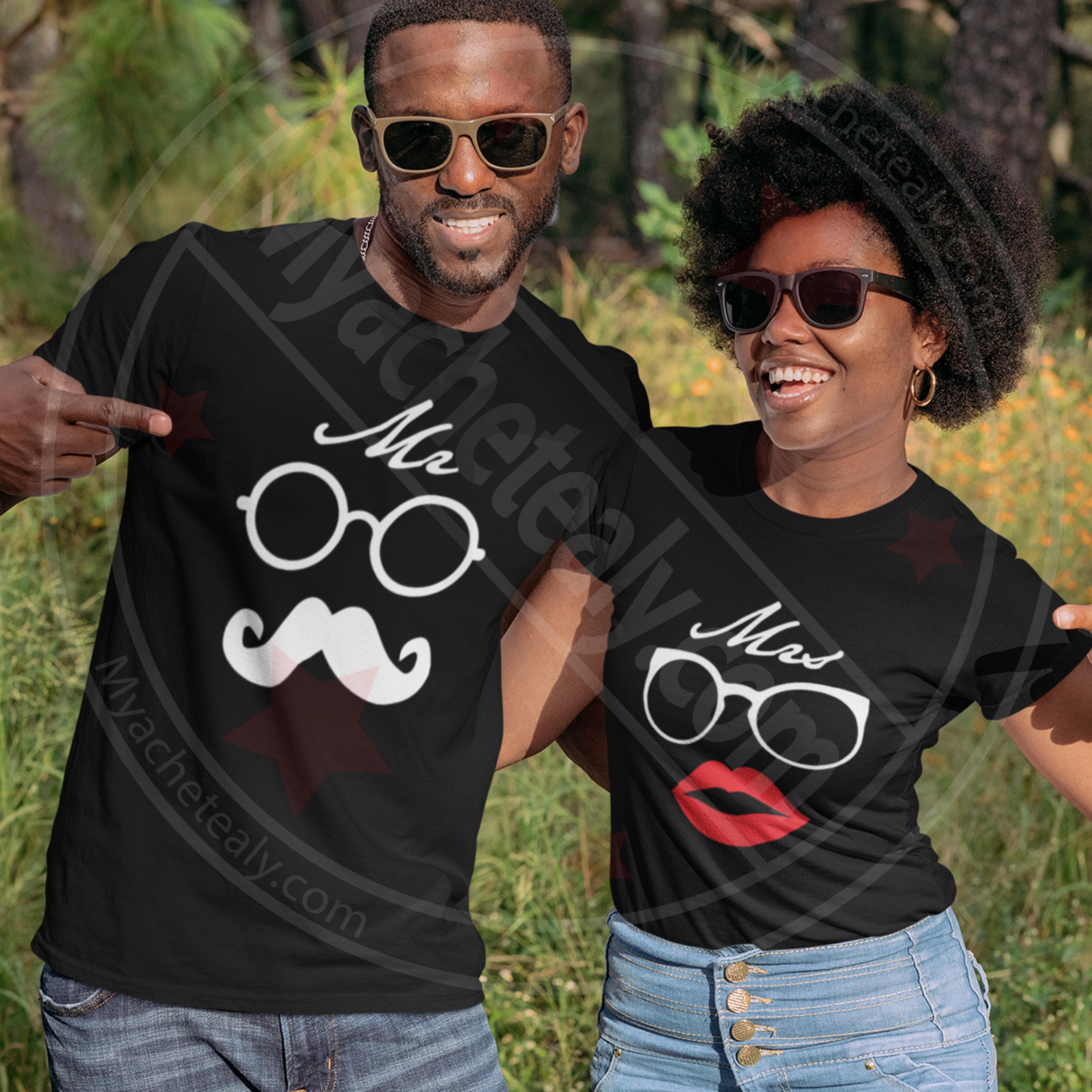 T shirts duo couple Mr Mrs Myachetealy