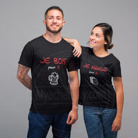 T-shirts duo couple Je bois Je mange pour 2 3 pour femme - Myachetealy