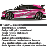 Pink Velocity – Design Wrap Car Rose Personnalisable