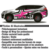 Starry Night – Design Wrap Car Blanc, Noir et Rose