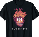 T-shirt 974 Dans Le Cœur cadeau réunionnais île de la Réunion