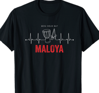 T-shirt Mon Cœur Bat Maloya musique péi île de la Réunion 974
