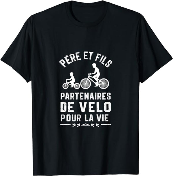 T-Shirt père et Fils partenaires de vélo pour la vie