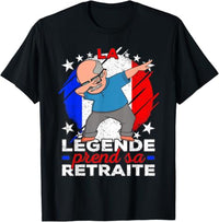 T-shirt noir la légende prend sa retraite cadeau pot de départ homme femme