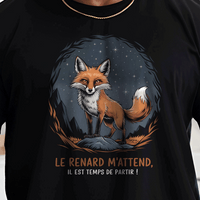 Chasseurs Passionnés : T-shirt Exclusif avec Design de Renard – Style et Fierté de la Chasse