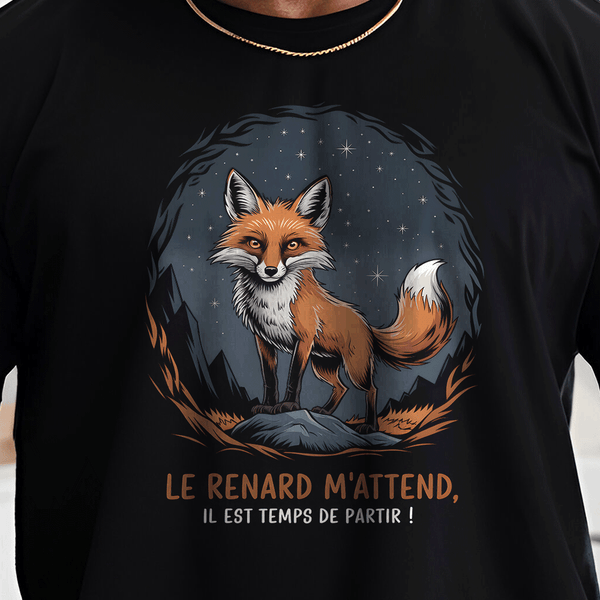 Chasseurs Passionnés : T-shirt Exclusif avec Design de Renard – Style et Fierté de la Chasse