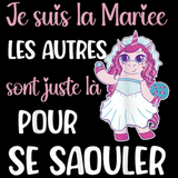 EVJF femme je suis la mariée personnalisé copine licorne T-Shirt