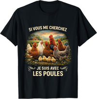 🐔 Si Vous Me Cherchez Je Suis Avec Les Poules – Design Humour Ferme