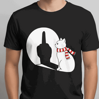 T-Shirt Chat Fâché Noël - Humour Festif et Subversif