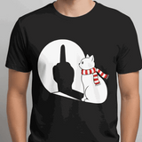 T-Shirt Chat Fâché Noël - Humour Festif et Subversif