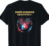 T-shirt Ambulancier cadeau retraite coupe homme noir