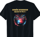 T-shirt Ambulancier cadeau retraite coupe homme noir