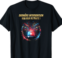T-shirt Ambulancier cadeau retraite coupe homme noir