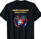 T-shirt Ambulancier cadeau retraite coupe homme noir