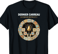 T-shirt carreleur cadeau retraite coupe homme noir