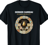 T-shirt carreleur cadeau retraite coupe homme noir