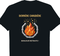 T-shirt chauffagiste cadeau retraite coupe homme noir