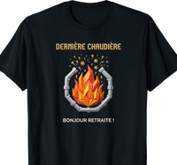 T-shirt chauffagiste cadeau retraite coupe homme noir