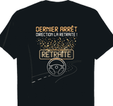 T-shirt homme noir motif retraite pour chauffeur de bus