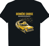 T-shirt Chauffeur de taxi cadeau retraite coupe homme noir