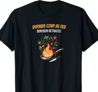 t-Shirt noir pot départ pour Cuisinier à la retraite homme