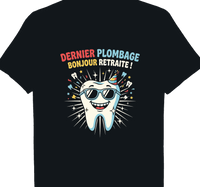T-shirt Dentiste cadeau retraite coupe homme noir
