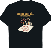 T-shirt douanier cadeau retraite coupe homme noir