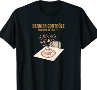 T-shirt douanier cadeau retraite coupe homme noir