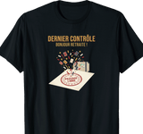 T-shirt douanier cadeau retraite coupe homme noir