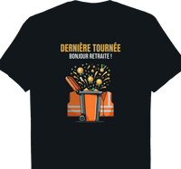 T-shirt Eboueur cadeau retraite coupe homme noir