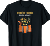 T-shirt Eboueur cadeau retraite coupe homme noir