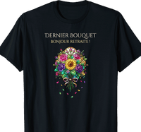 T-shirt Fleuriste cadeau retraite coupe femme noir