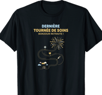 T-shirt infirmière libéral cadeau retraite coupe homme noir