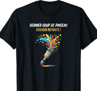 T-shirt Peintre en bâtiment cadeau retraite coupe homme noir