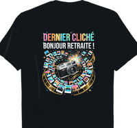 T-shirt Photographe cadeau retraite coupe homme noir
