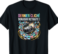 T-shirt Photographe cadeau retraite coupe homme noir