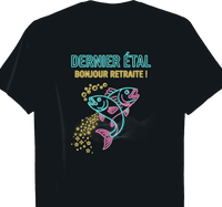 T-shirt poissonnier cadeau retraite coupe homme noir