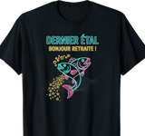 T-shirt poissonnier cadeau retraite coupe homme noir