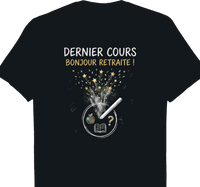 T-shirt Professeur cadeau retraite coupe homme noir