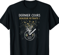 T-shirt Professeur cadeau retraite coupe homme noir
