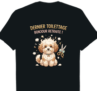 T-shirt Toiletteur cadeau retraite coupe homme noir