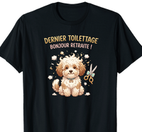 T-shirt Toiletteur cadeau retraite coupe homme noir