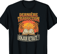 T-shirt traducteur cadeau retraite coupe homme noir