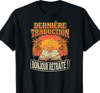 T-shirt traducteur cadeau retraite coupe homme noir