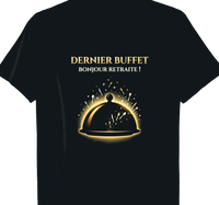 T-shirt Traiteur cadeau retraite coupe homme noir