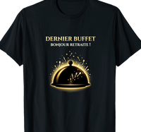 T-shirt Traiteur cadeau retraite coupe homme noir